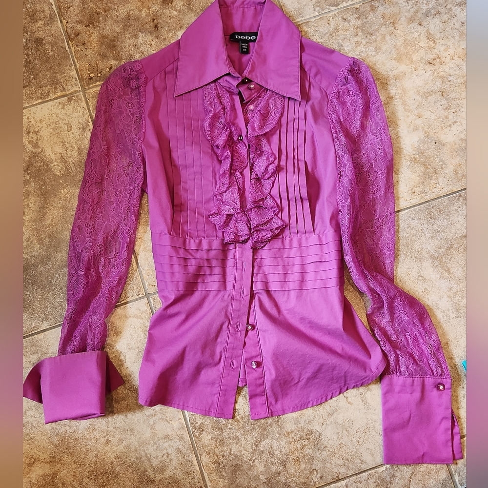 Button Down Ruffled Blouse - image 1
